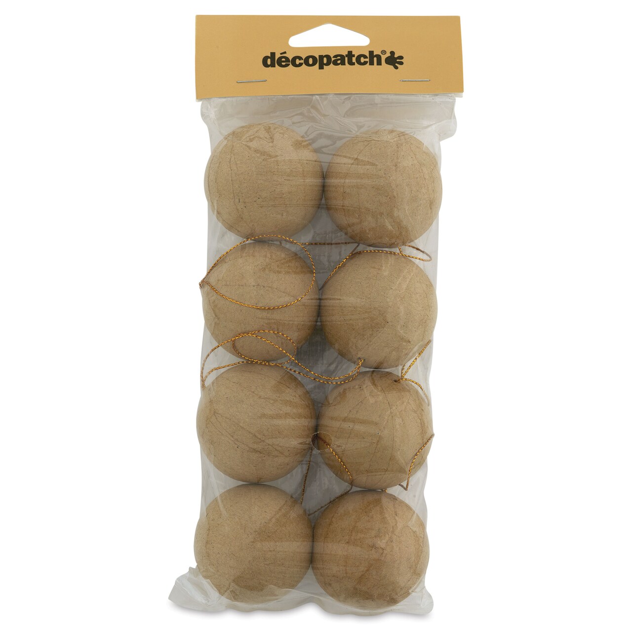 DecoPatch Holiday Paper Mache Ornament - Medium Balls, Pkg of 8